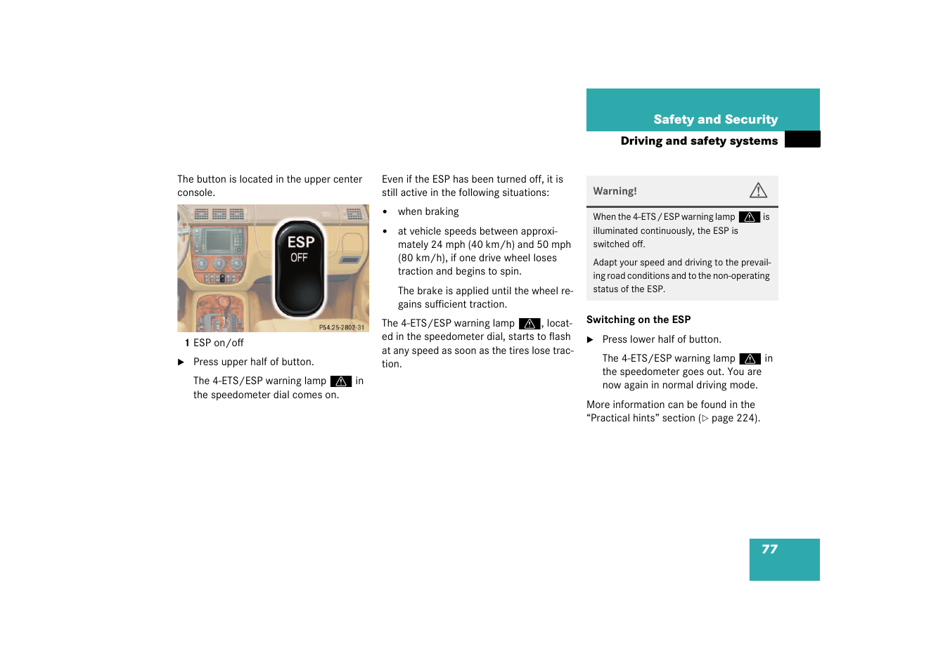 Mercedes-Benz 2003 M-Class User Manual | Page 77 / 321