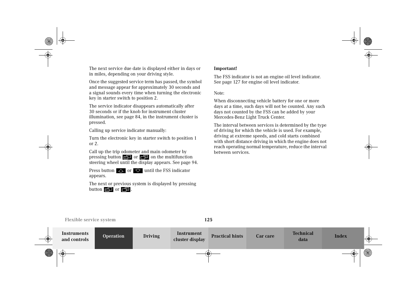 Mercedes-Benz 2002 G-Class User Manual | Page 128 / 385