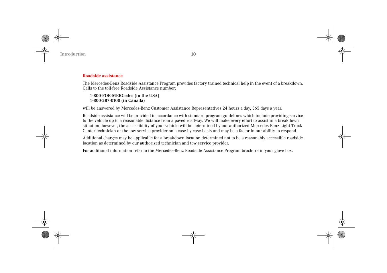 Roadside assistance | Mercedes-Benz 2002 G-Class User Manual | Page 13 / 385