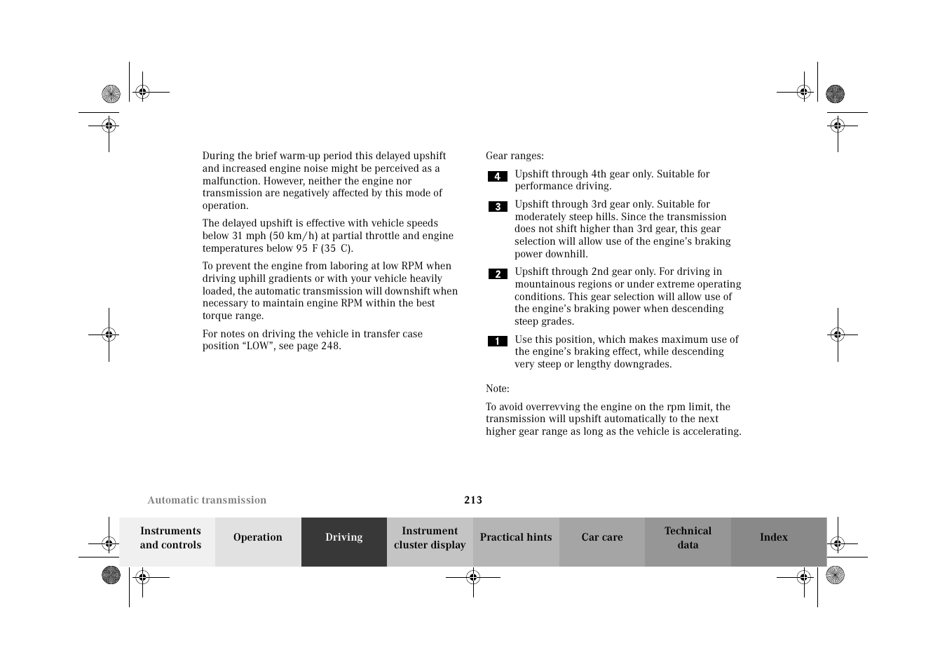 Mercedes-Benz 2002 G-Class User Manual | Page 216 / 385