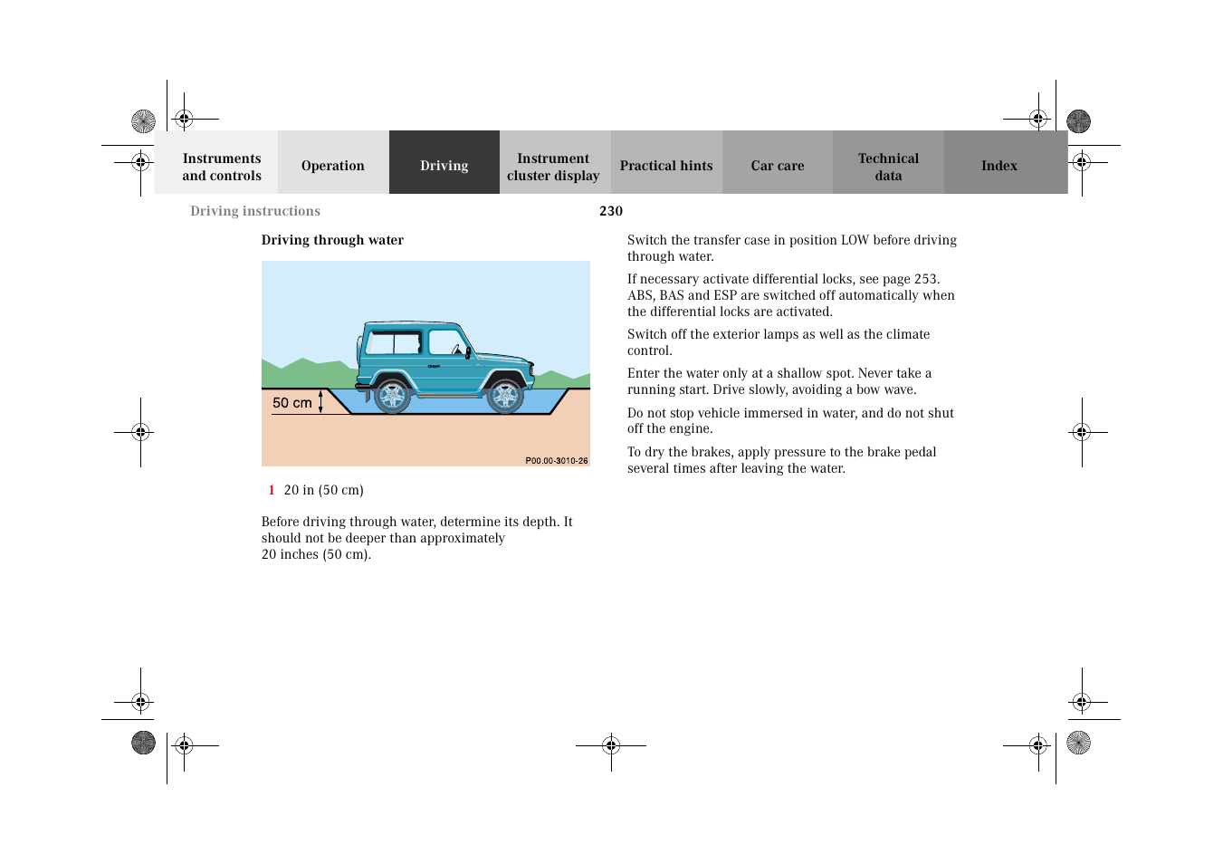 P00.00-2922-26 | Mercedes-Benz 2002 G-Class User Manual | Page 233 / 385