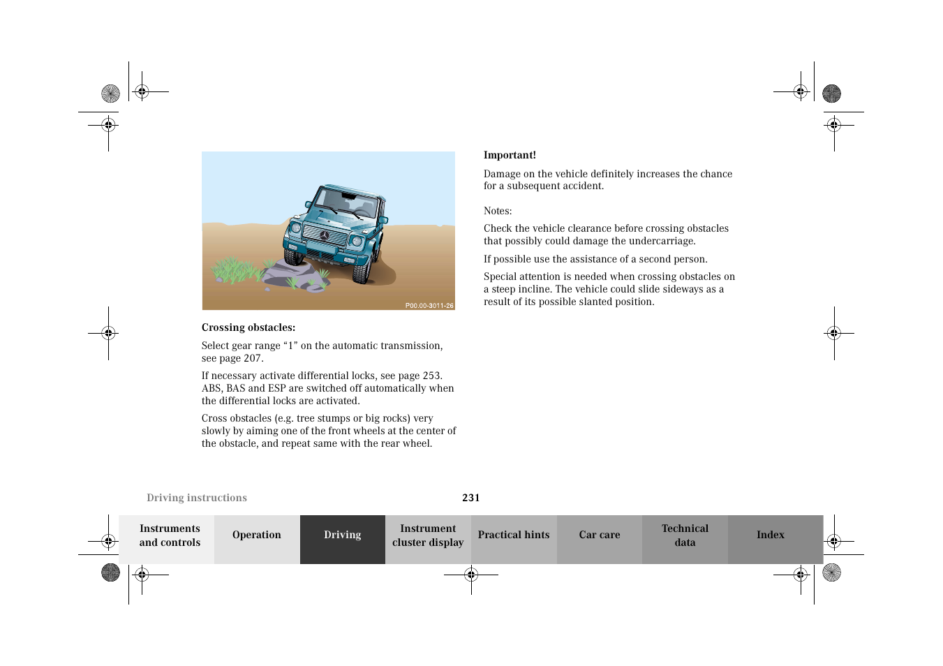 Mercedes-Benz 2002 G-Class User Manual | Page 234 / 385