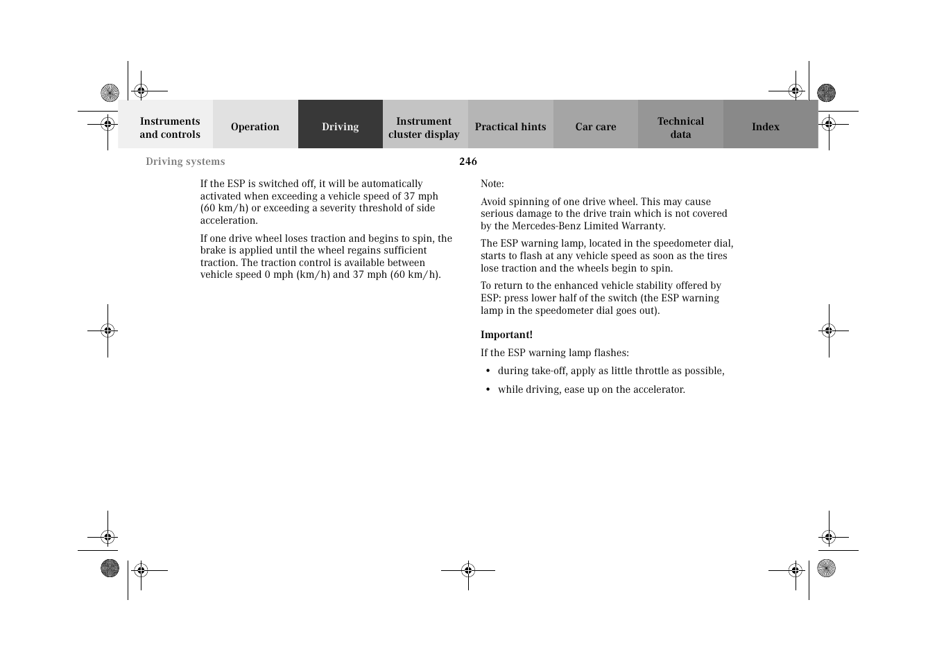 Mercedes-Benz 2002 G-Class User Manual | Page 249 / 385