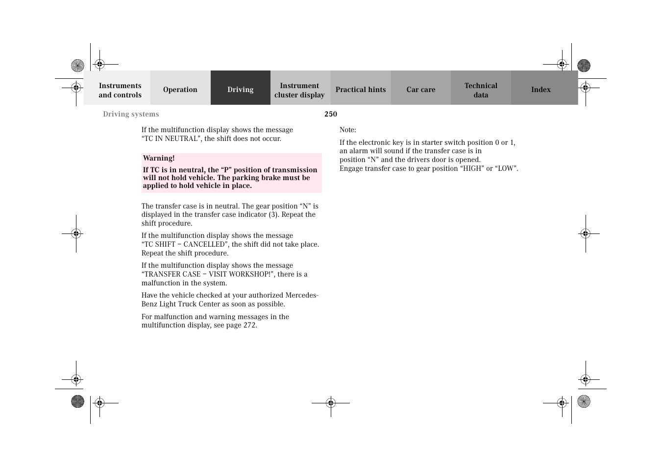 Mercedes-Benz 2002 G-Class User Manual | Page 253 / 385