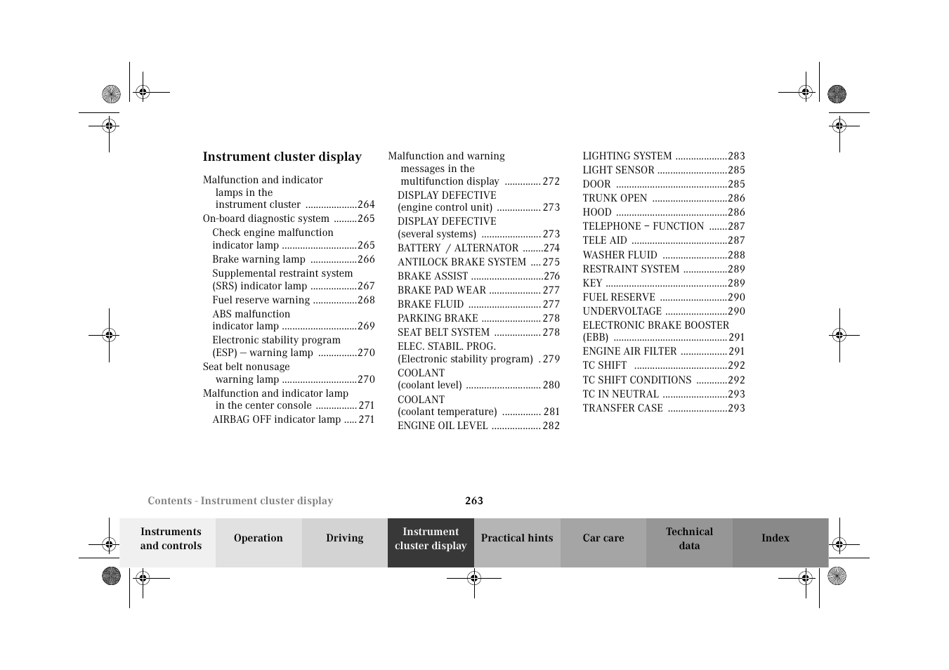 Mercedes-Benz 2002 G-Class User Manual | Page 266 / 385