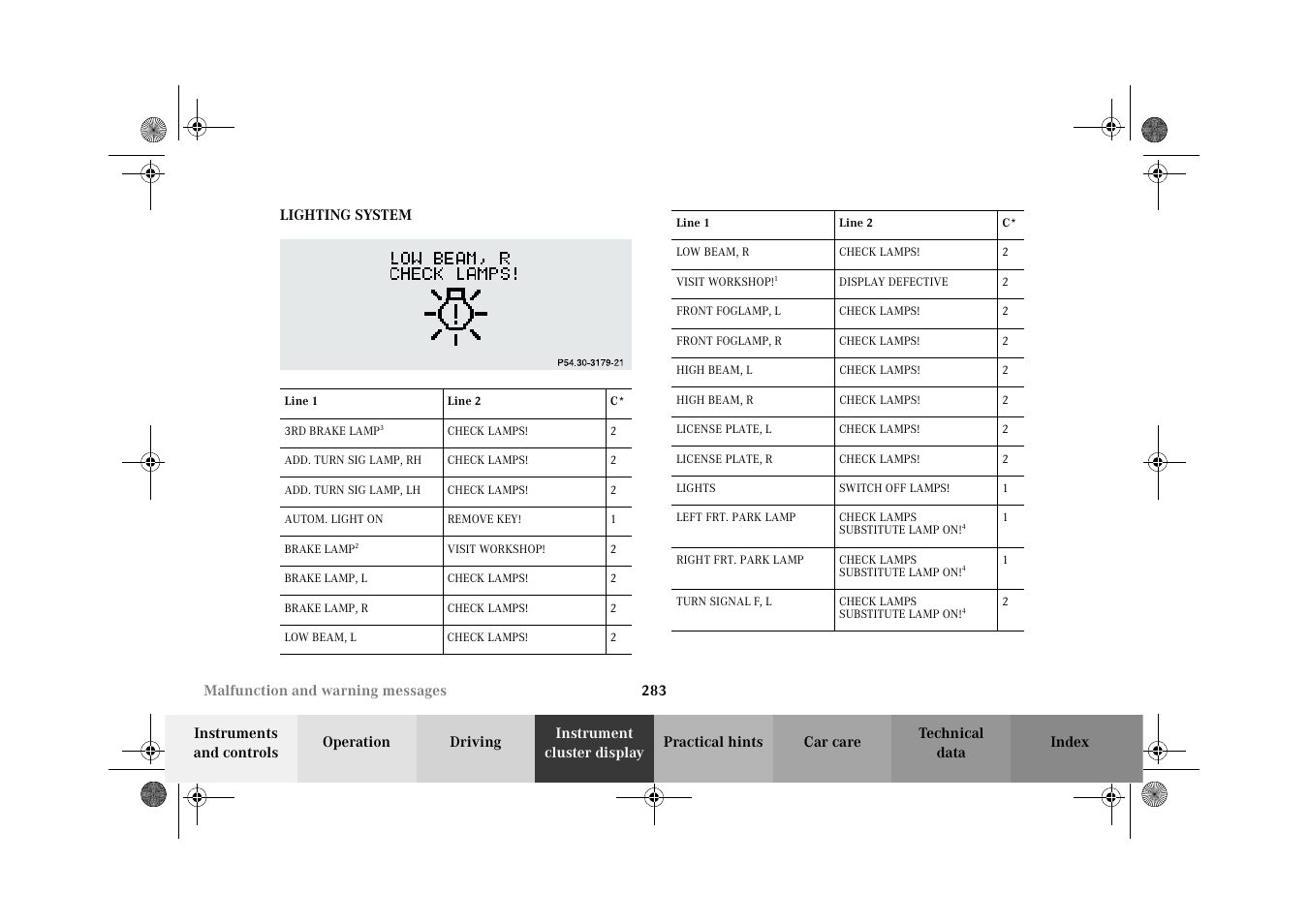 Lighting system | Mercedes-Benz 2002 G-Class User Manual | Page 286 / 385