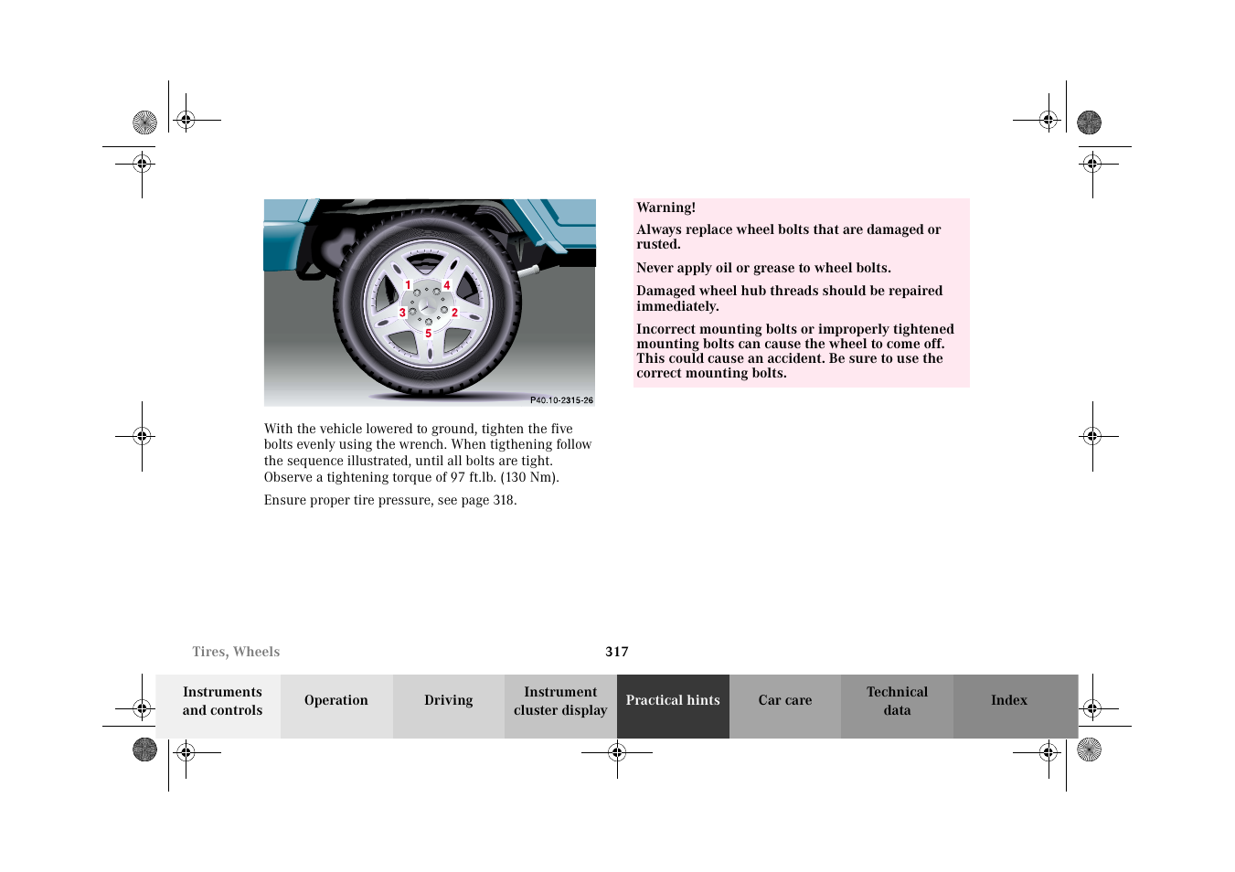 Mercedes-Benz 2002 G-Class User Manual | Page 320 / 385