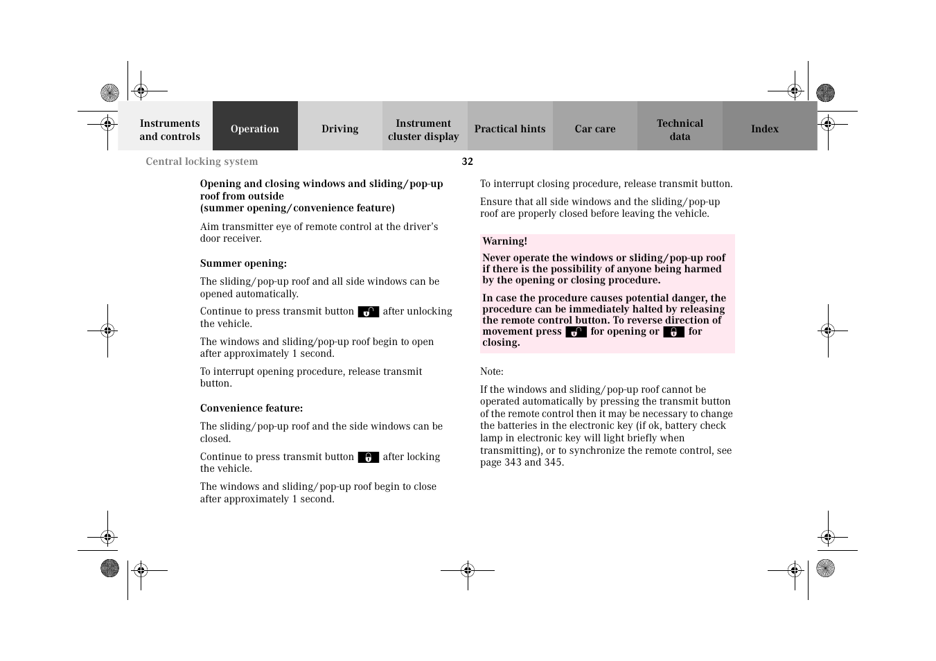 Mercedes-Benz 2002 G-Class User Manual | Page 35 / 385