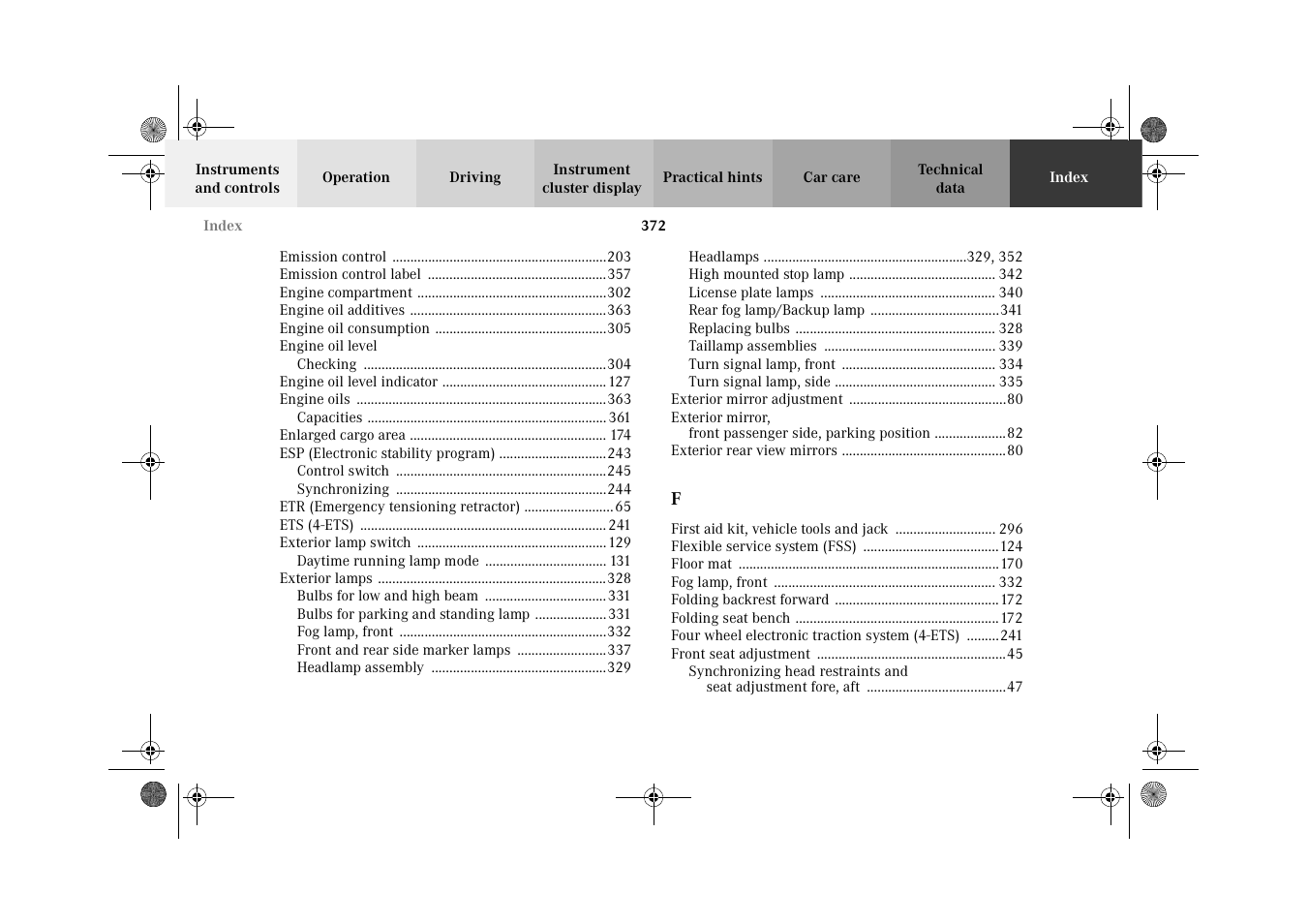 Mercedes-Benz 2002 G-Class User Manual | Page 375 / 385