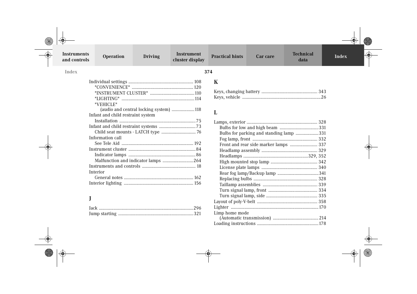 Mercedes-Benz 2002 G-Class User Manual | Page 377 / 385