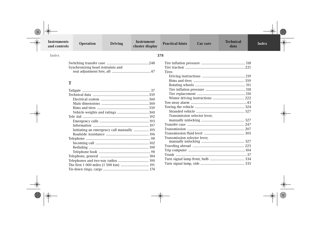 Mercedes-Benz 2002 G-Class User Manual | Page 381 / 385