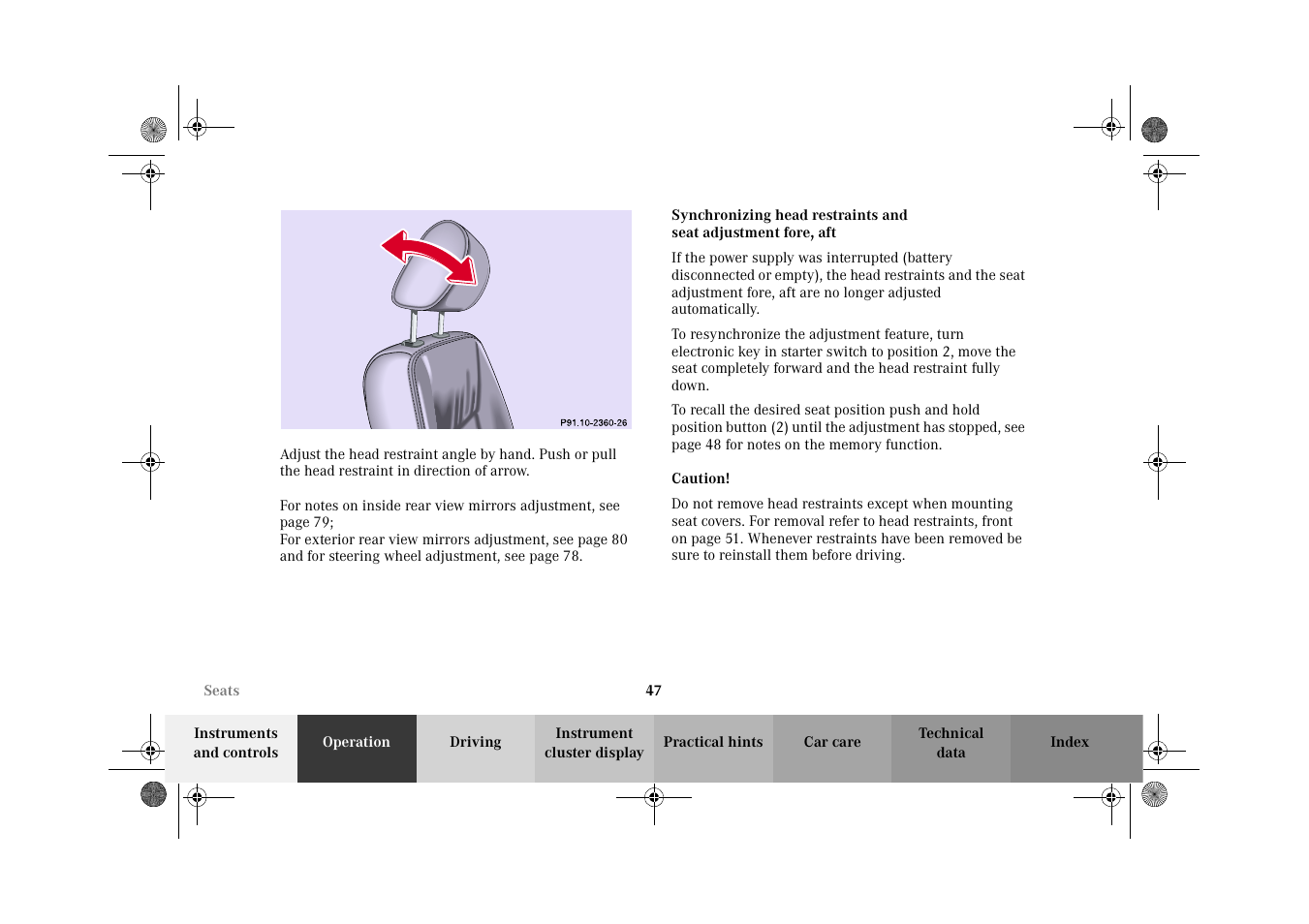 Mercedes-Benz 2002 G-Class User Manual | Page 50 / 385