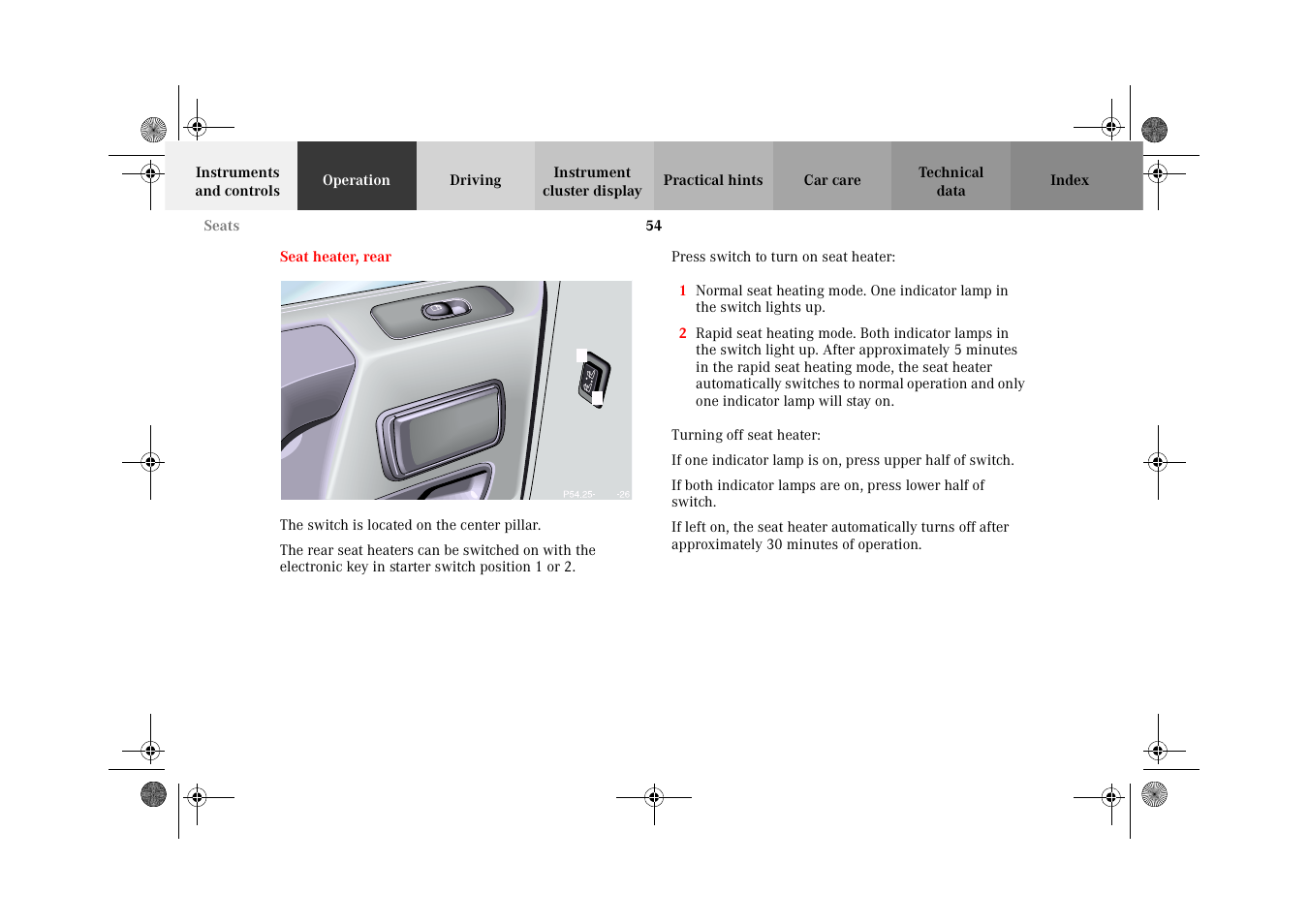 Seat heater, rear | Mercedes-Benz 2002 G-Class User Manual | Page 57 / 385