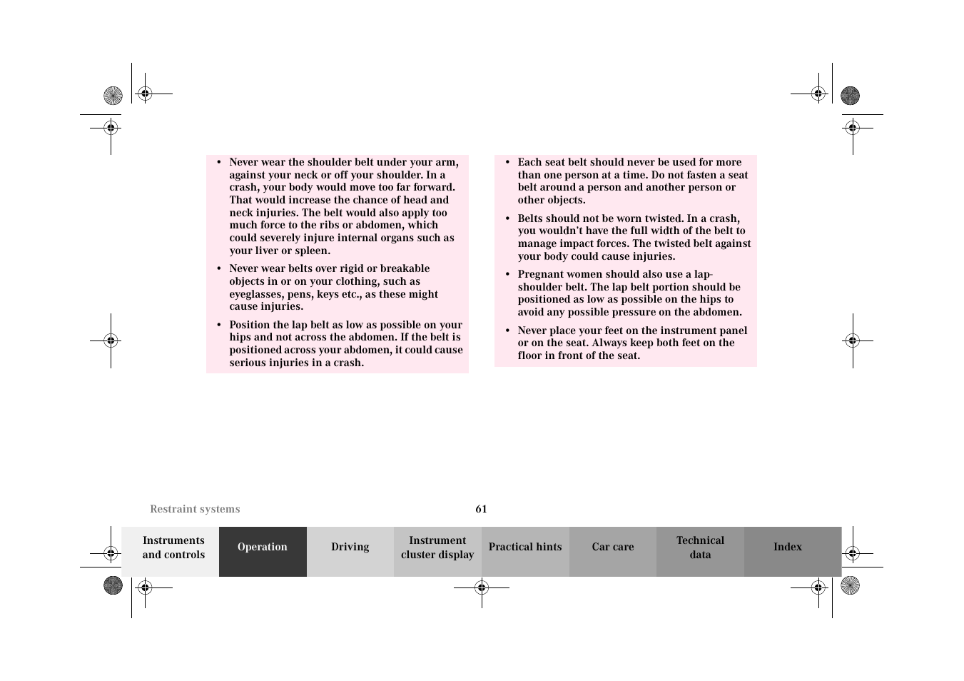 Mercedes-Benz 2002 G-Class User Manual | Page 64 / 385