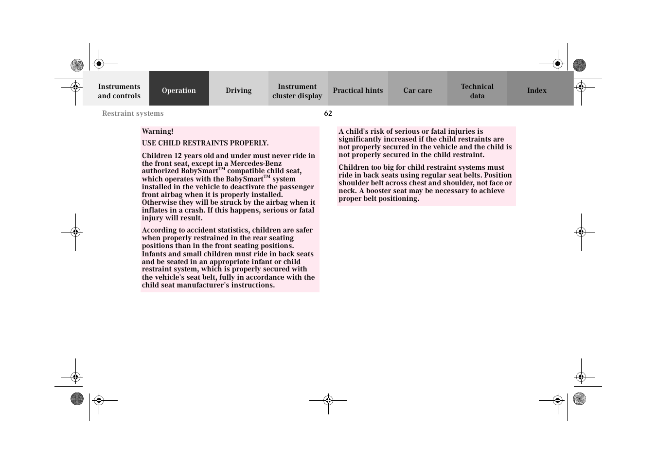 Mercedes-Benz 2002 G-Class User Manual | Page 65 / 385
