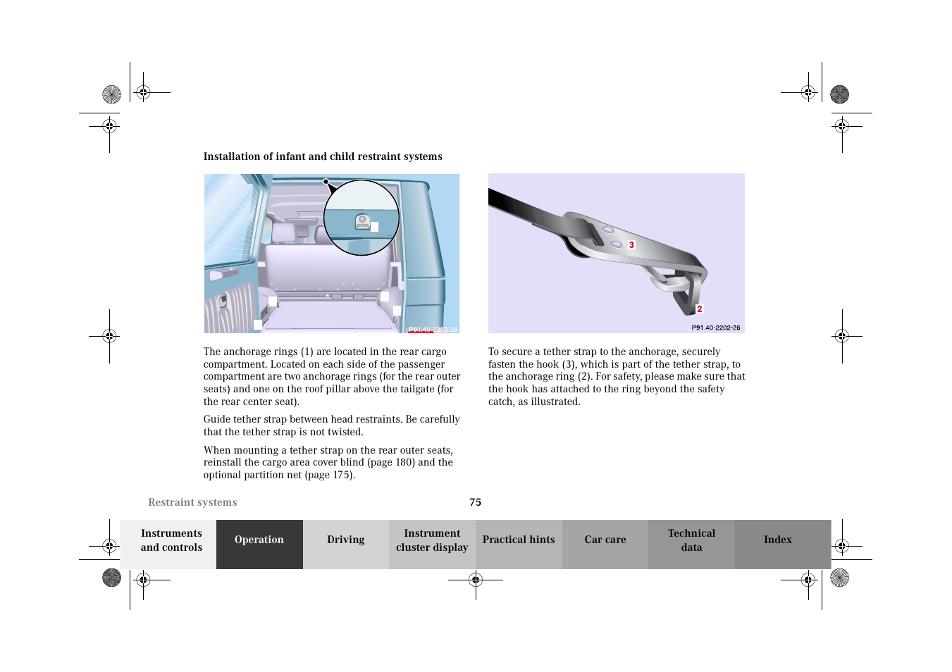 Infant and child restraint system:installation | Mercedes-Benz 2002 G-Class User Manual | Page 78 / 385