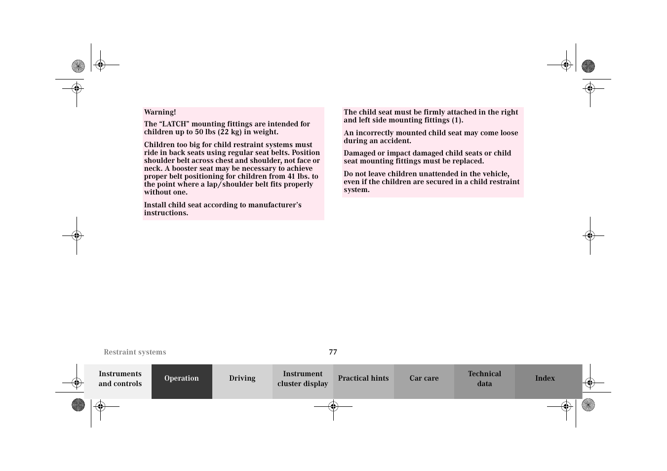 Mercedes-Benz 2002 G-Class User Manual | Page 80 / 385