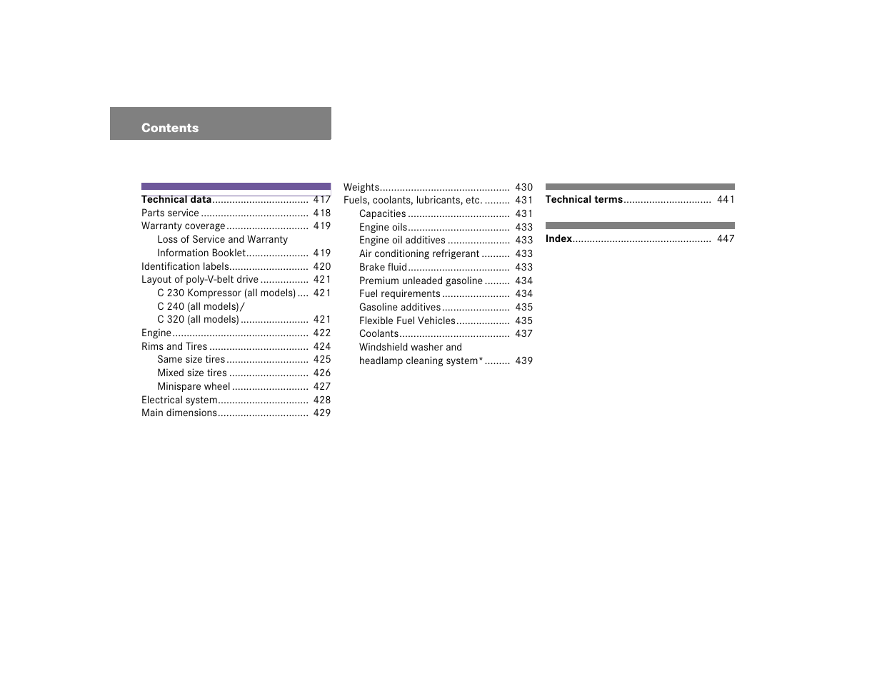 Mercedes-Benz 2005 C 320 Sport User Manual | Page 10 / 482
