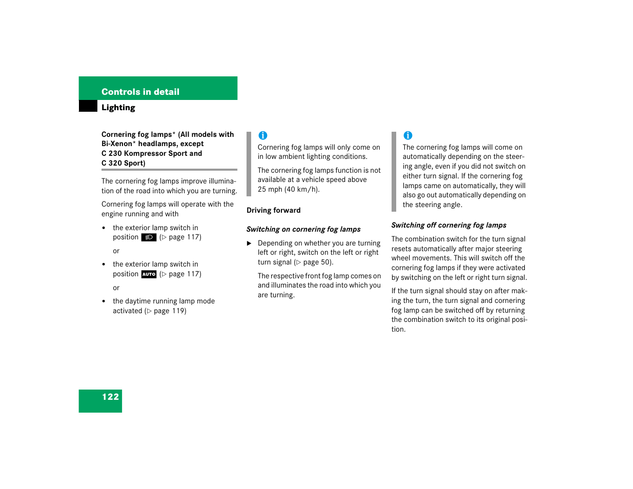 Mercedes-Benz 2005 C 320 Sport User Manual | Page 124 / 482