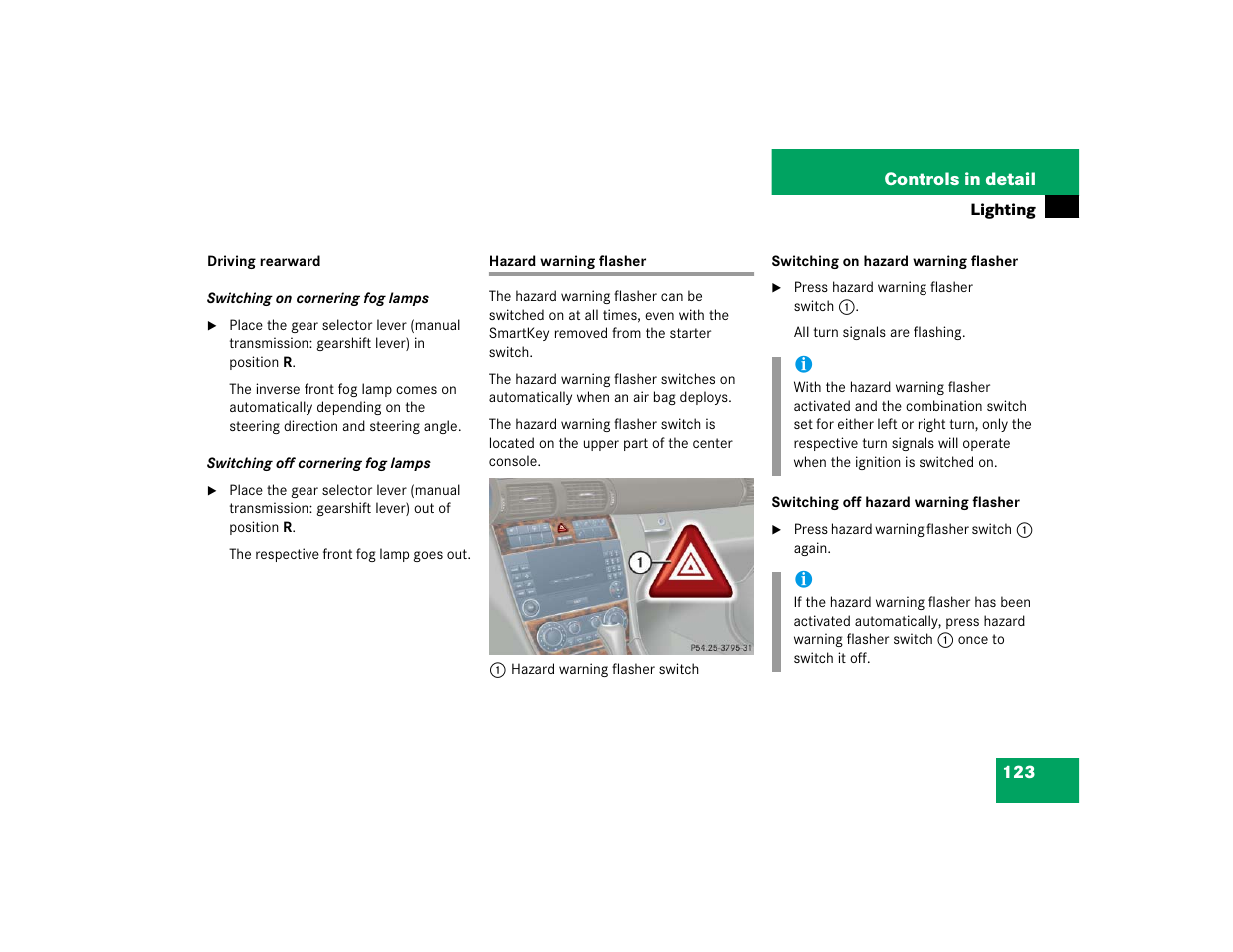 Mercedes-Benz 2005 C 320 Sport User Manual | Page 125 / 482