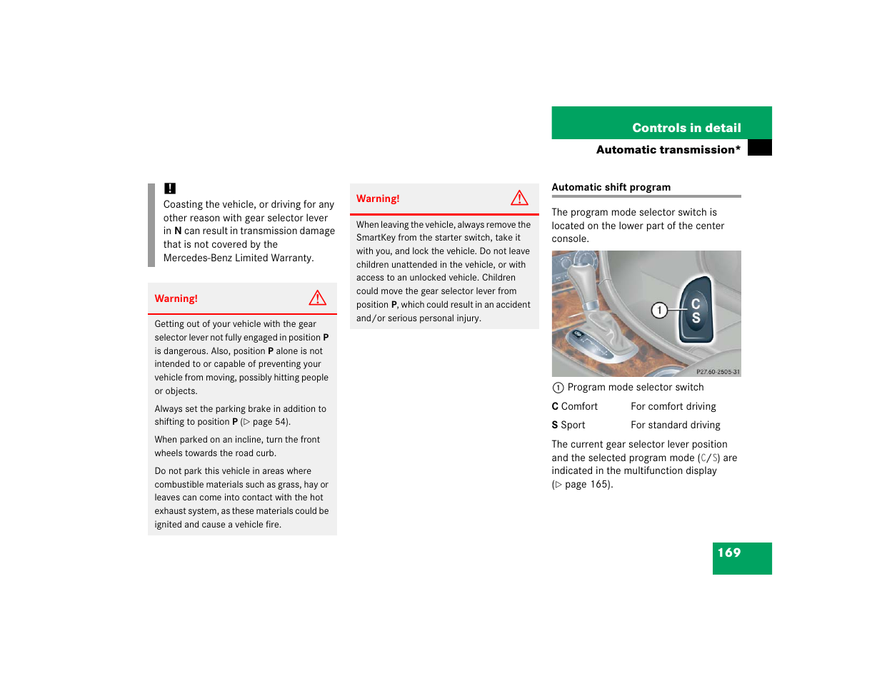 Mercedes-Benz 2005 C 320 Sport User Manual | Page 171 / 482