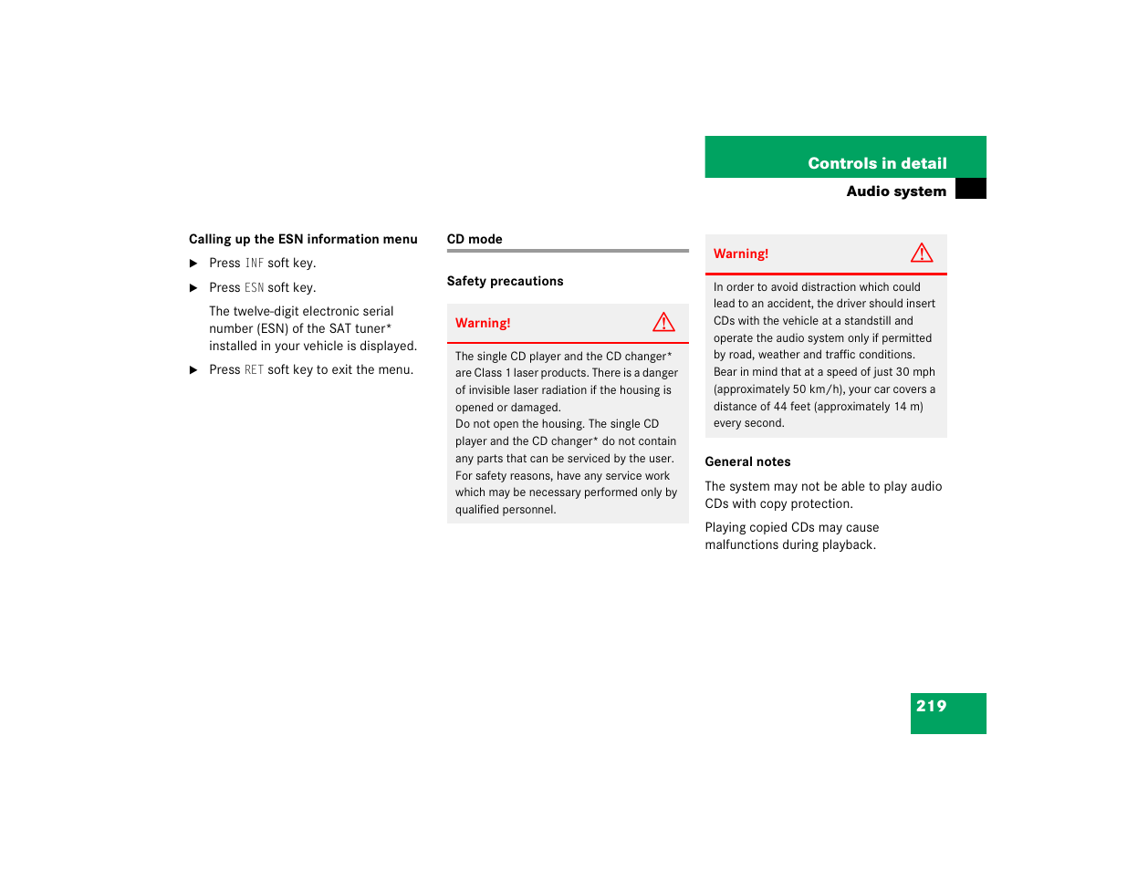 Mercedes-Benz 2005 C 320 Sport User Manual | Page 221 / 482