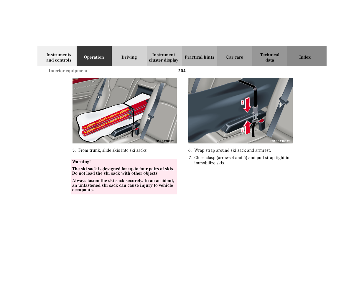 Item - <graphik, Graphic - <graphik, Warning - <tabelle | Tbody - <tabellenhaupttext, Row - <tabellenreihe, Entry - warning, Para - warning, Orderedlist - <graphik | Mercedes-Benz 2001 C 320 User Manual | Page 213 / 381
