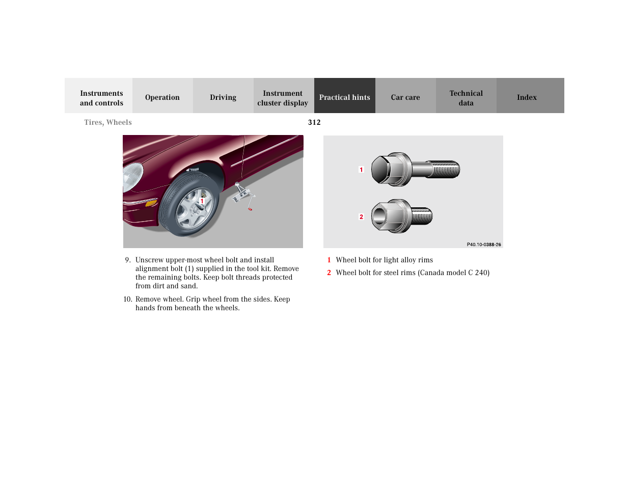 Orderedlist - <graphik, Item - <graphik, Graphic - <graphik | Marker - p40.10-2076-26 | Mercedes-Benz 2001 C 320 User Manual | Page 321 / 381