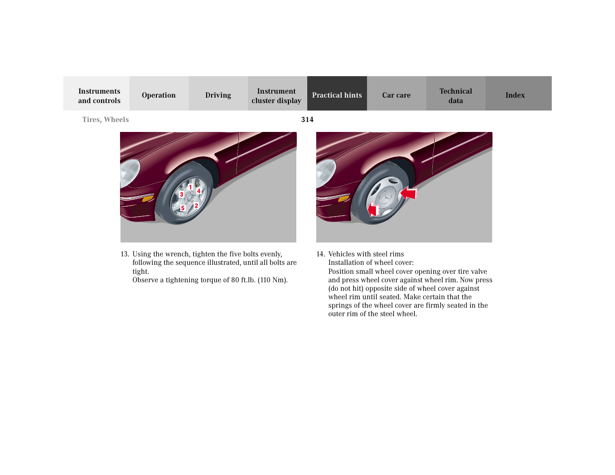 Item - <graphik, Graphic - <graphik, Marker - p40.10-2073-26 | Item - 14. vehicles with steel rims | Mercedes-Benz 2001 C 320 User Manual | Page 323 / 381