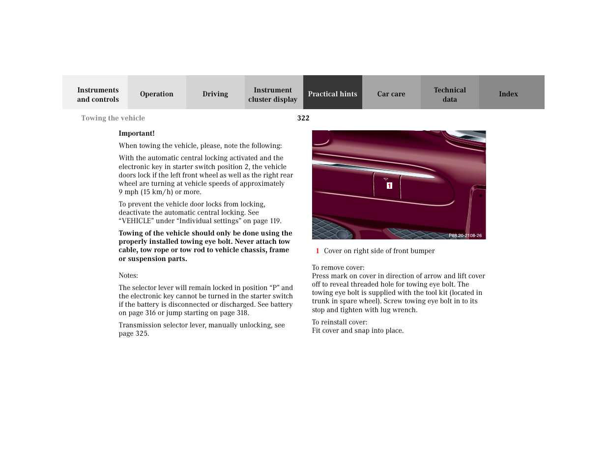 Important - important, Blocktitle - important, Note - notes | Blocktitle - notes, Orderedlist - <graphik, Item - <graphik, Graphic - <graphik, Marker - p88.20-0408-26 | Mercedes-Benz 2001 C 320 User Manual | Page 331 / 381