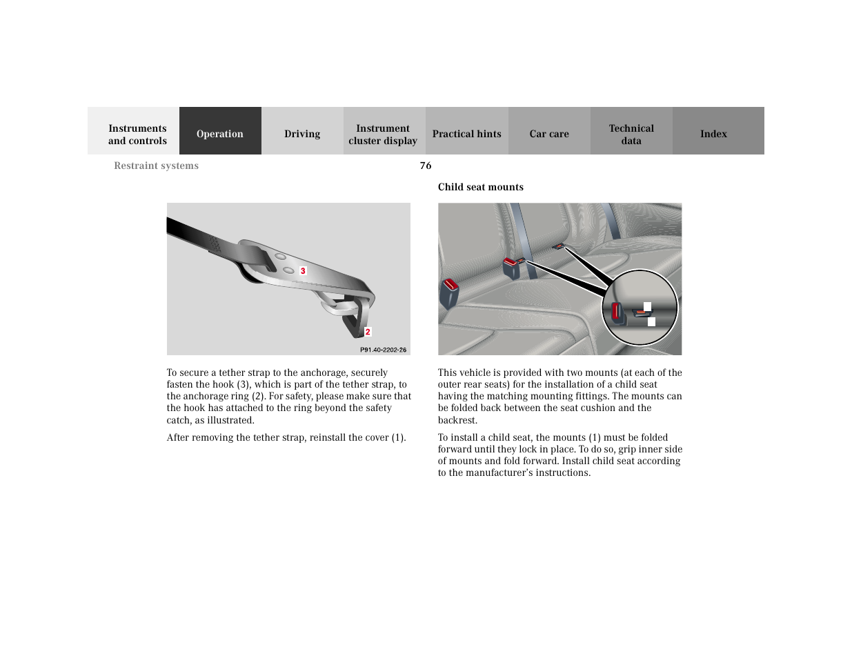 Subsection, Title, Figure - <graphik | Mercedes-Benz 2001 C 320 User Manual | Page 85 / 381