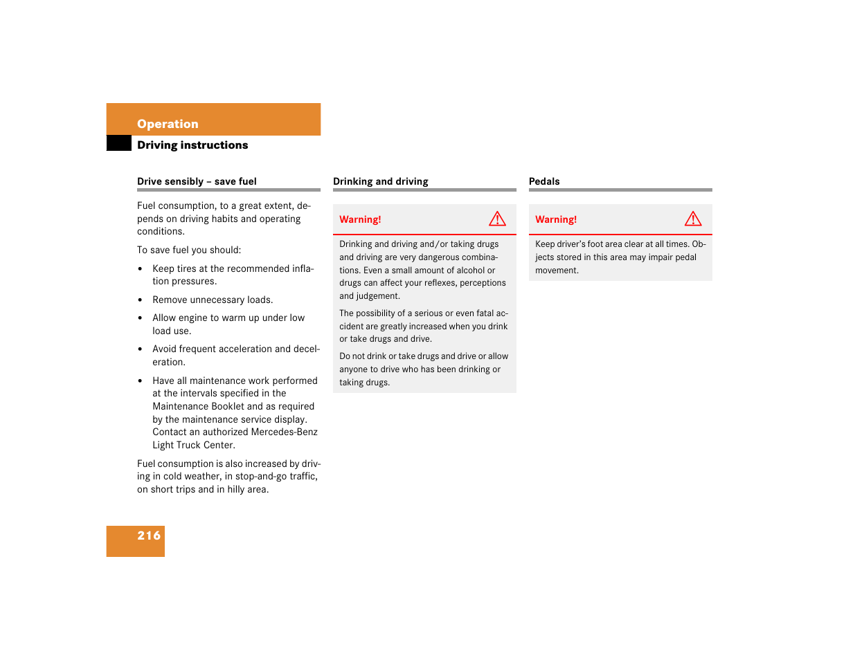 Mercedes-Benz 2005 G 500 User Manual | Page 216 / 416