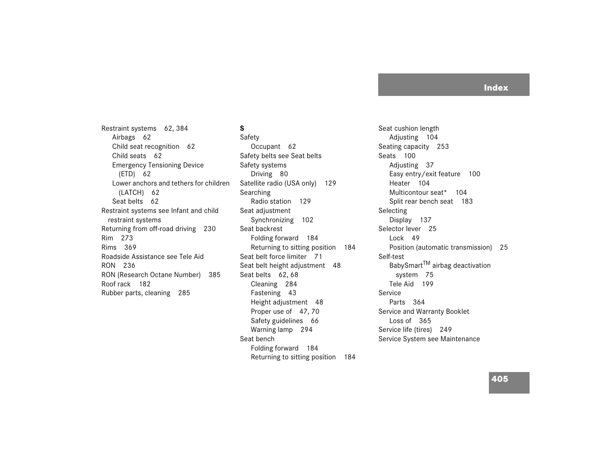 Mercedes-Benz 2005 G 500 User Manual | Page 405 / 416