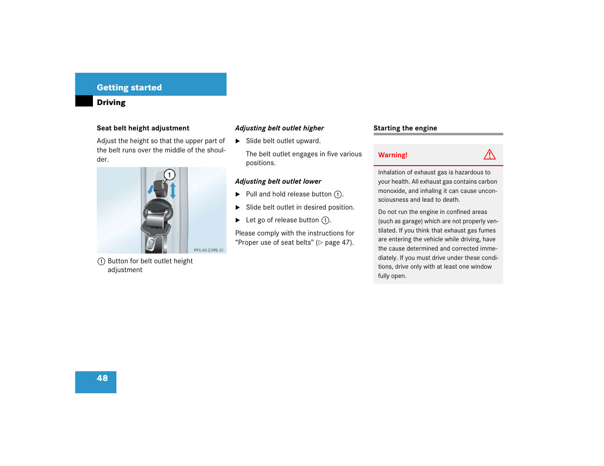 Mercedes-Benz 2005 G 500 User Manual | Page 48 / 416