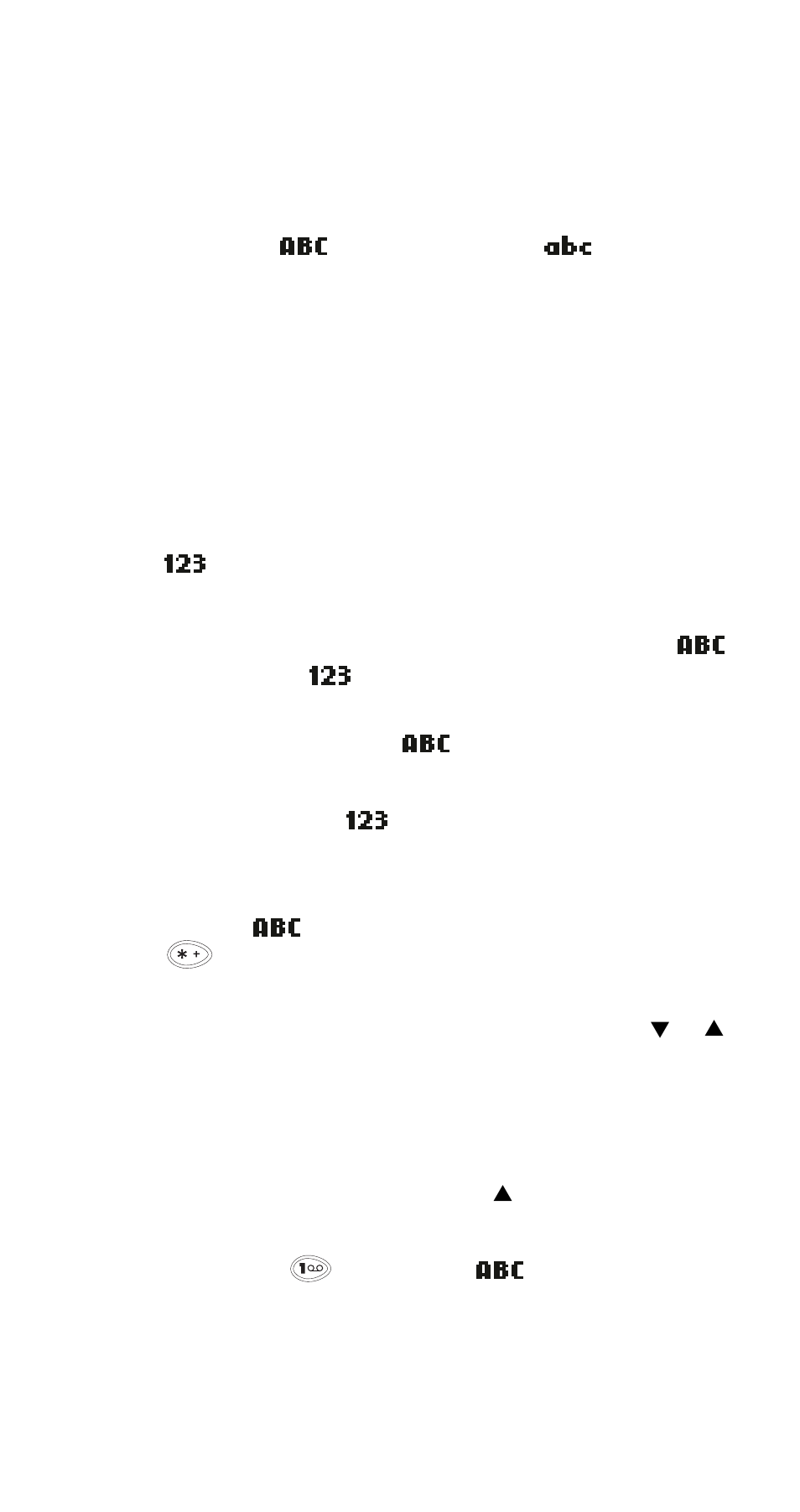 Abc mode (changing letter case), 123 mode, Special characters (for storing names) | Nokia 6185 User Manual | Page 44 / 109