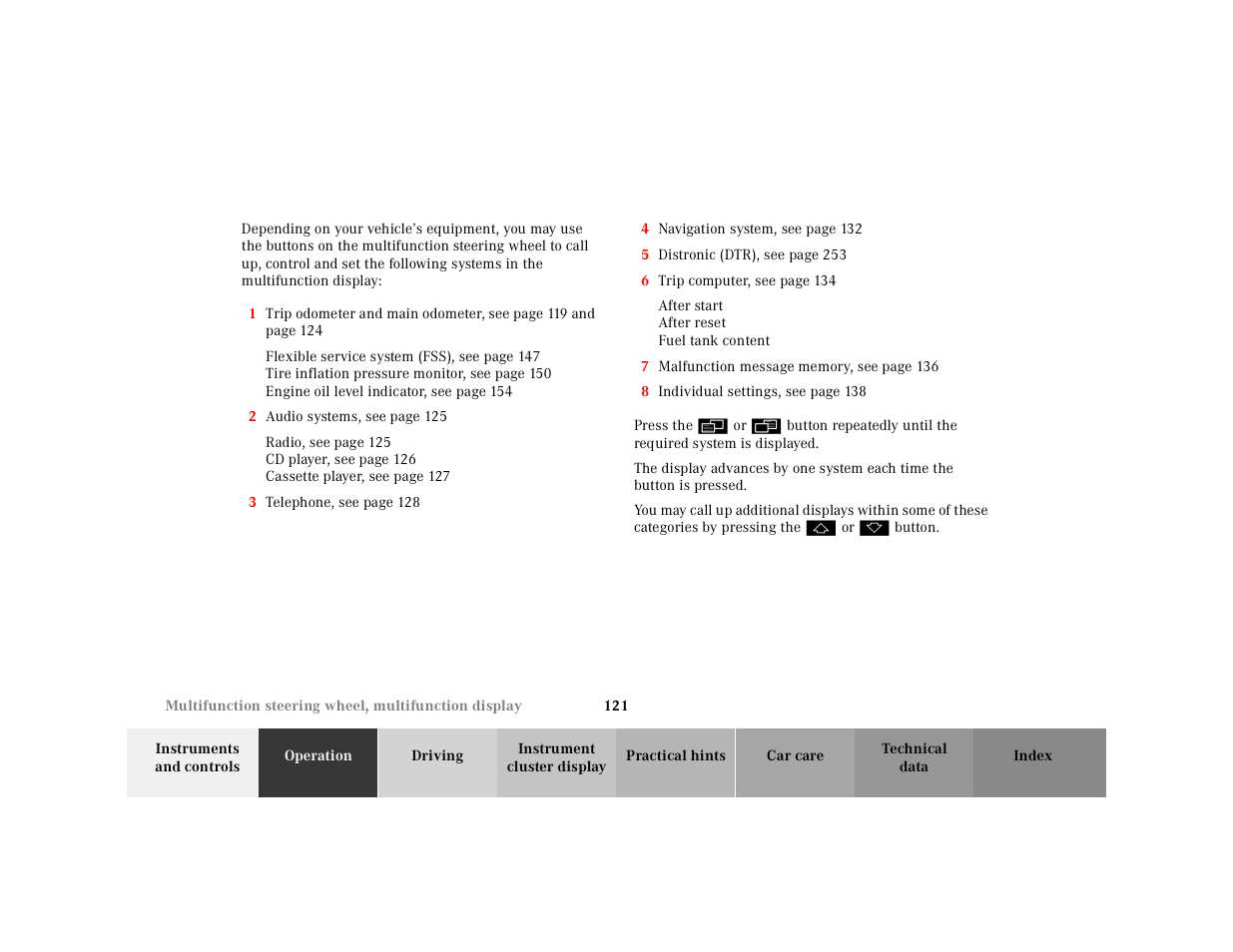 Mercedes-Benz 2001 CL 600 User Manual | Page 124 / 424