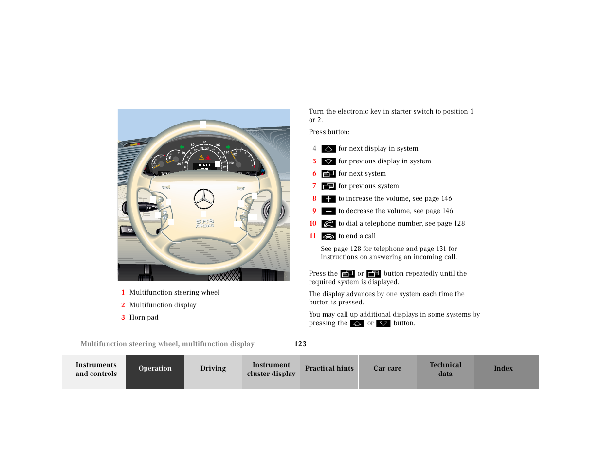 Mercedes-Benz 2001 CL 600 User Manual | Page 126 / 424