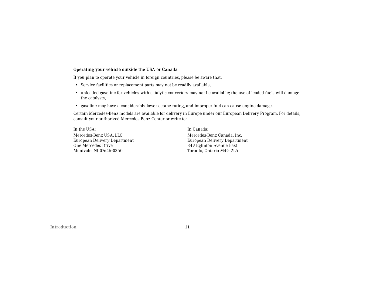 Mercedes-Benz 2001 CL 600 User Manual | Page 14 / 424