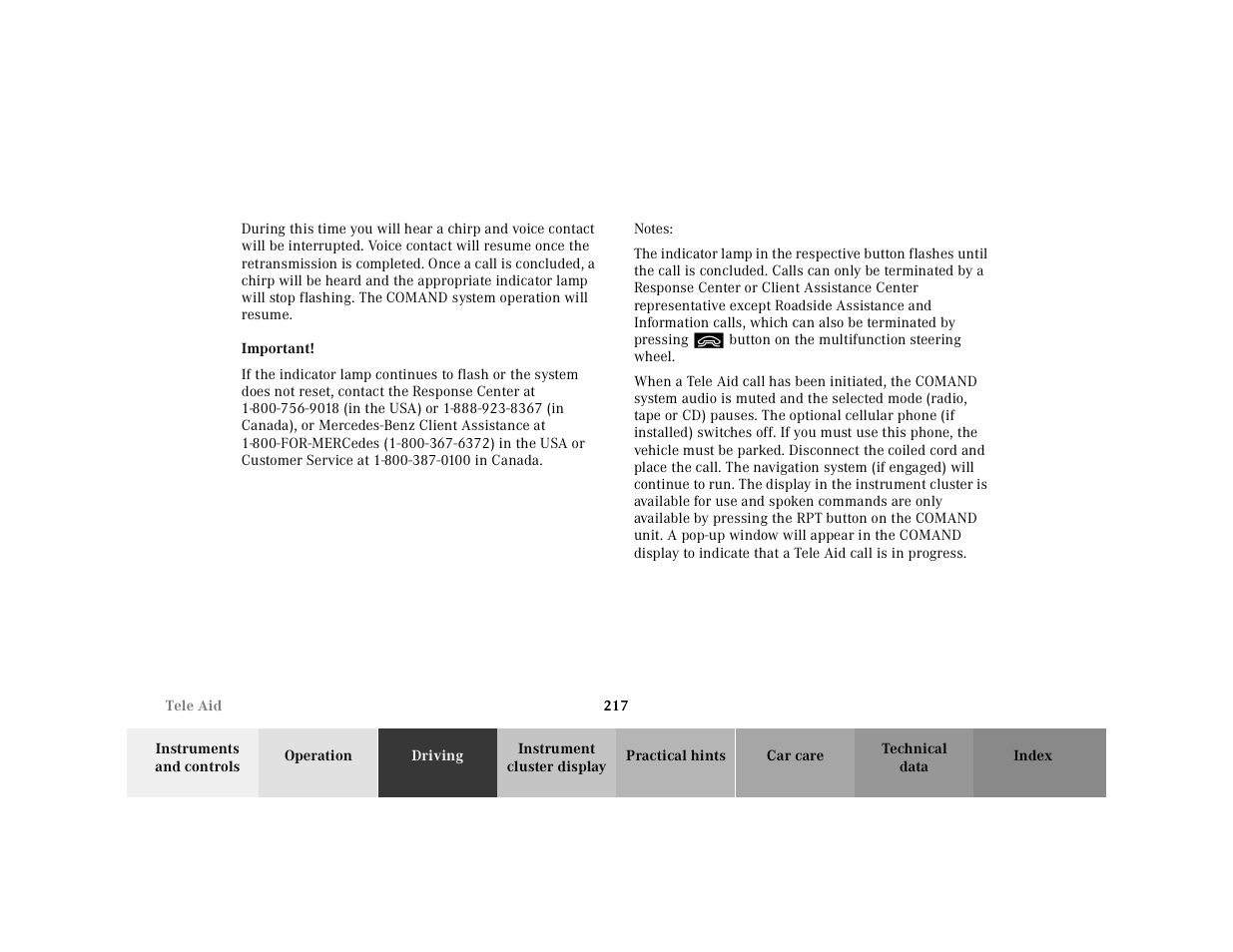 Mercedes-Benz 2001 CL 600 User Manual | Page 222 / 424