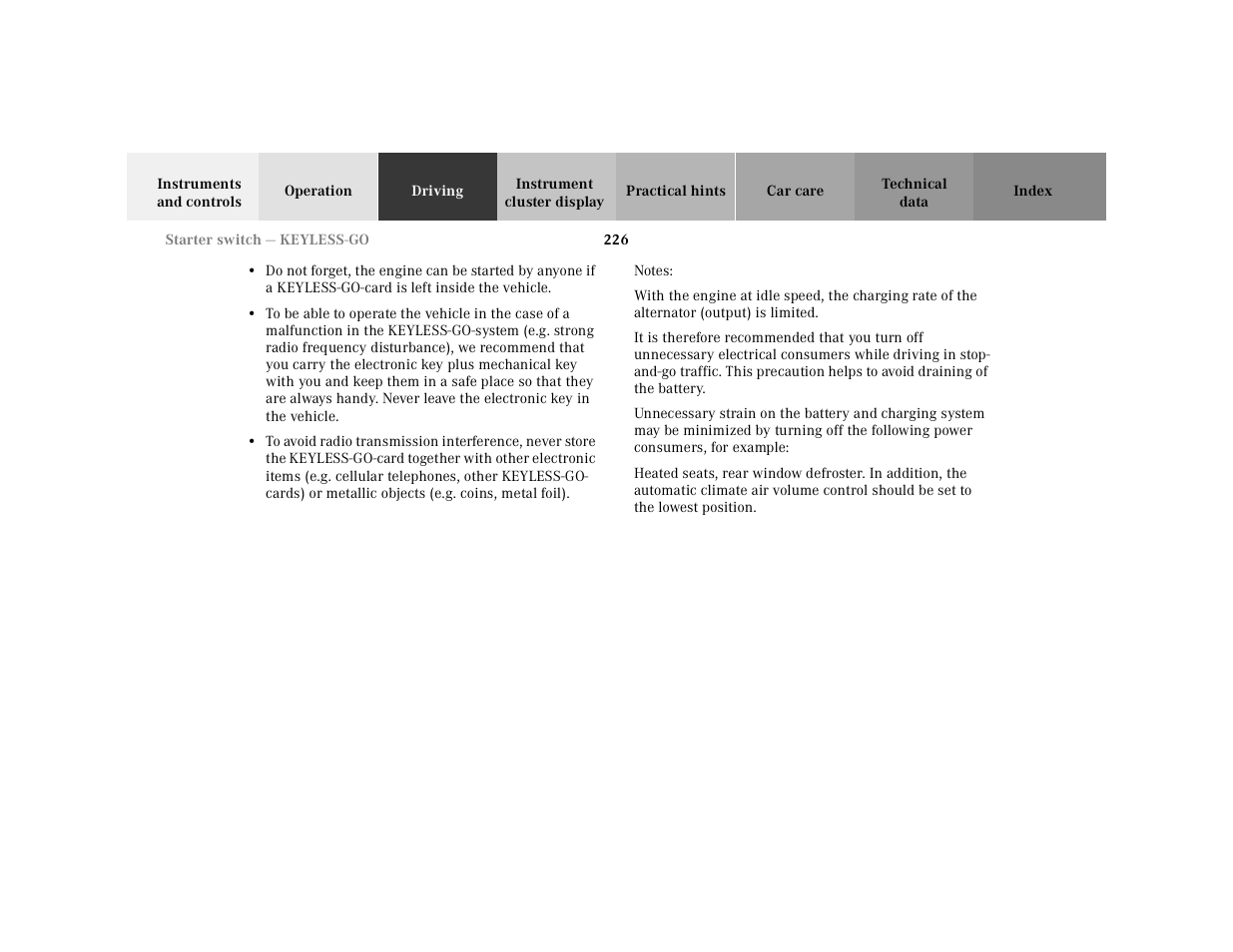 Mercedes-Benz 2001 CL 600 User Manual | Page 231 / 424