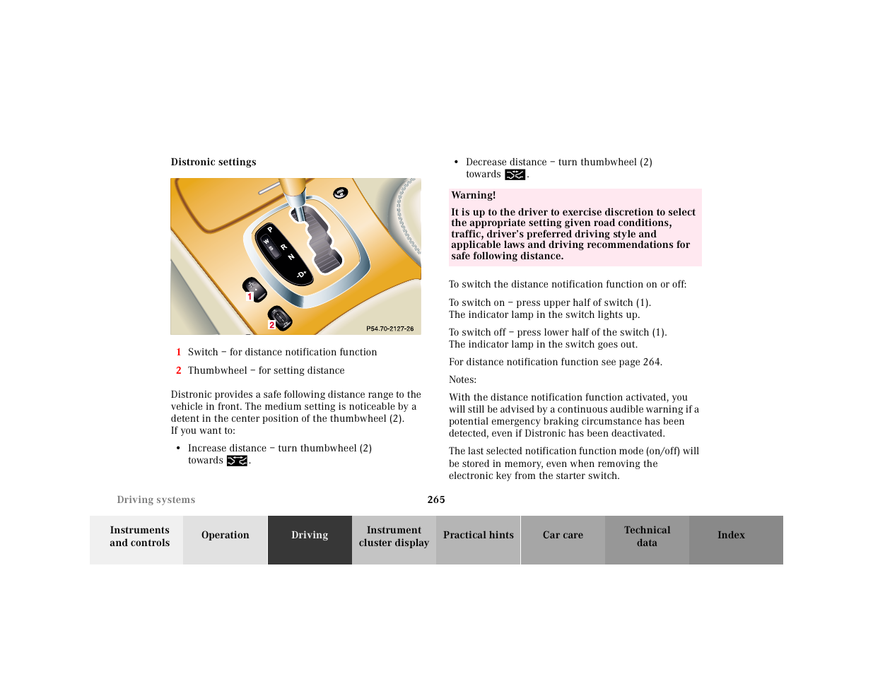 P54.70-xxxx-26 | Mercedes-Benz 2001 CL 600 User Manual | Page 270 / 424