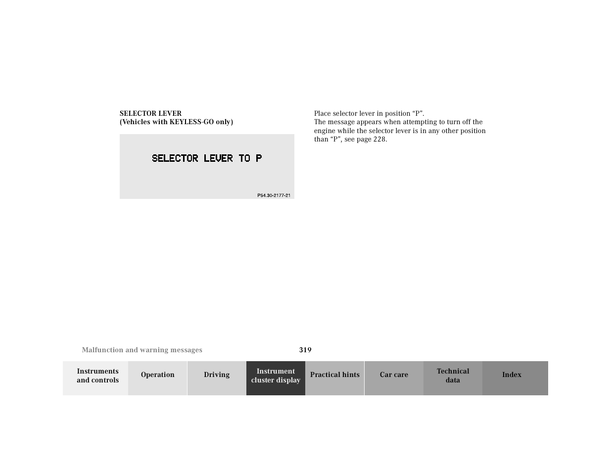 P54.30-xxxx-21 | Mercedes-Benz 2001 CL 600 User Manual | Page 325 / 424