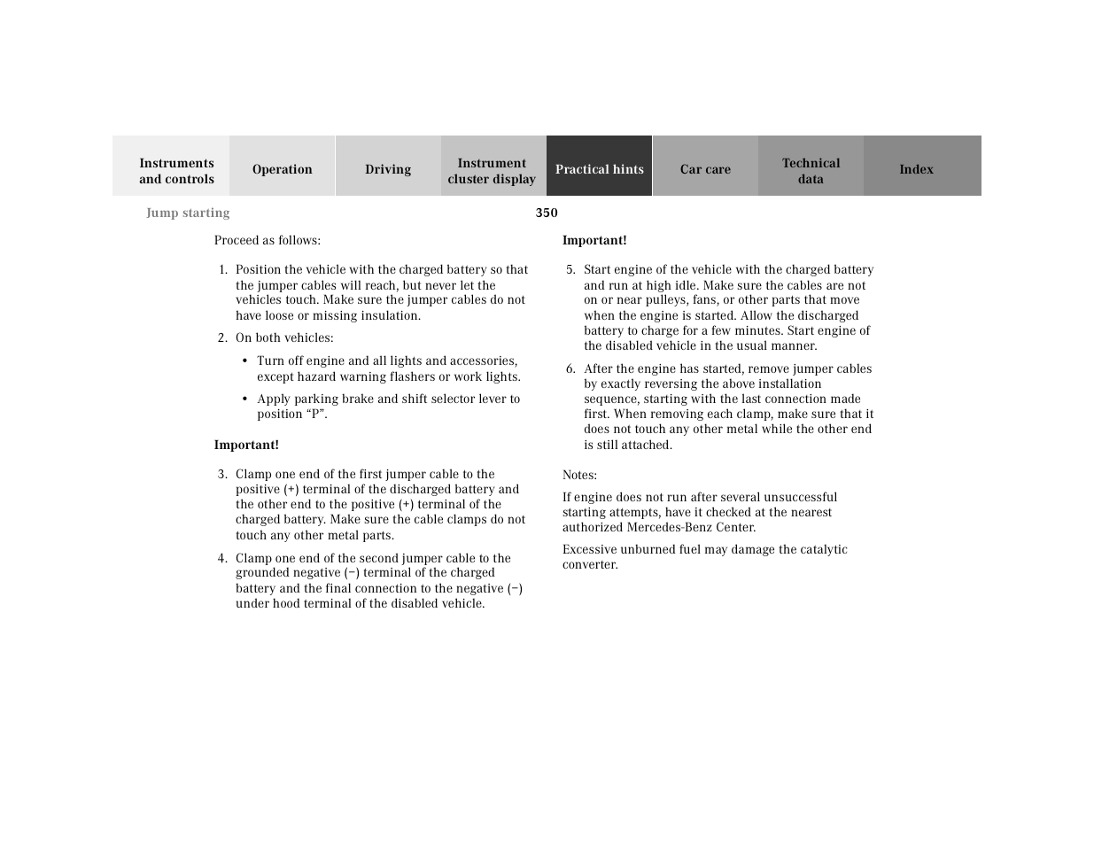 Mercedes-Benz 2001 CL 600 User Manual | Page 356 / 424