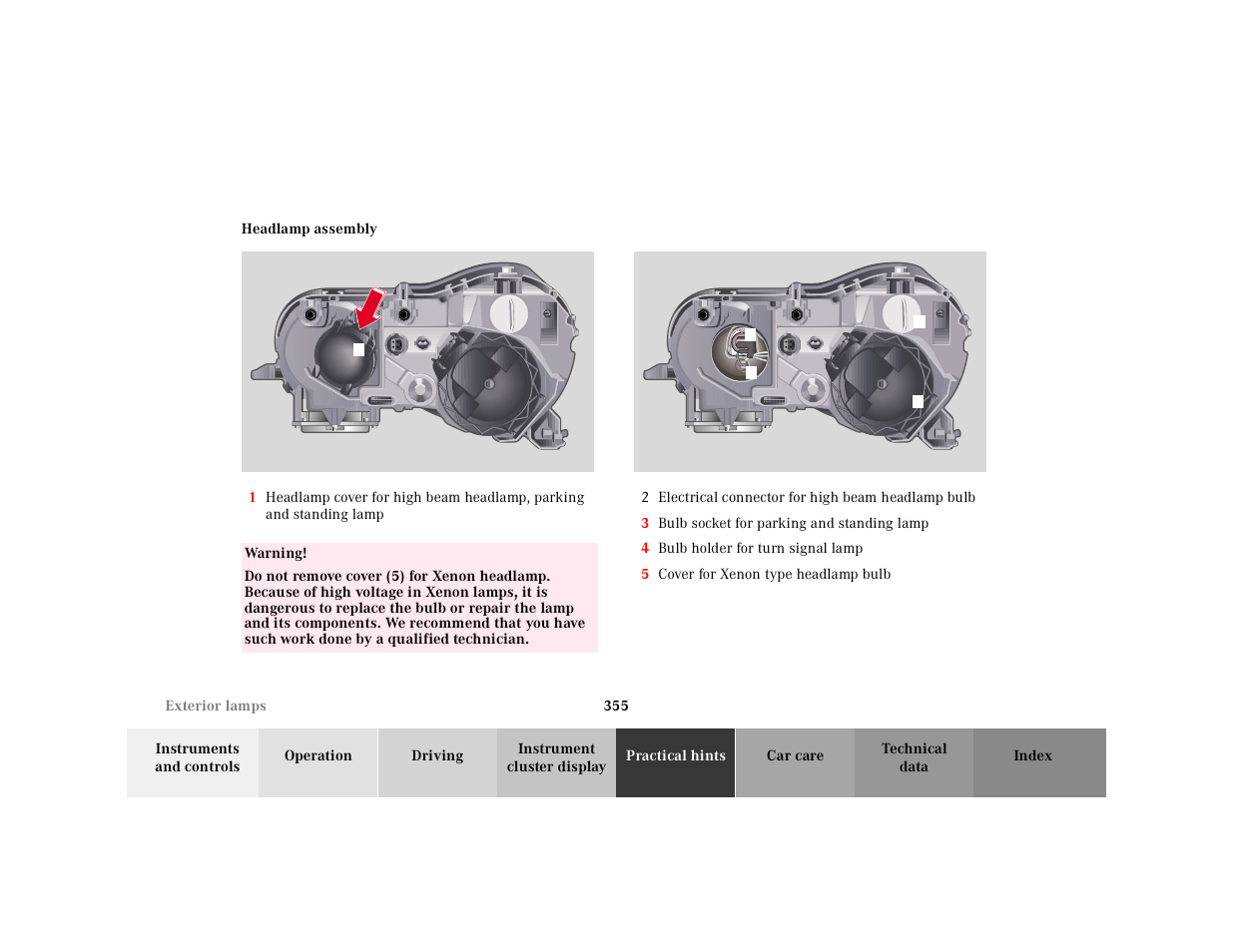 Headlamp assembly, P82.10-2198-26 | Mercedes-Benz 2001 CL 600 User Manual | Page 361 / 424