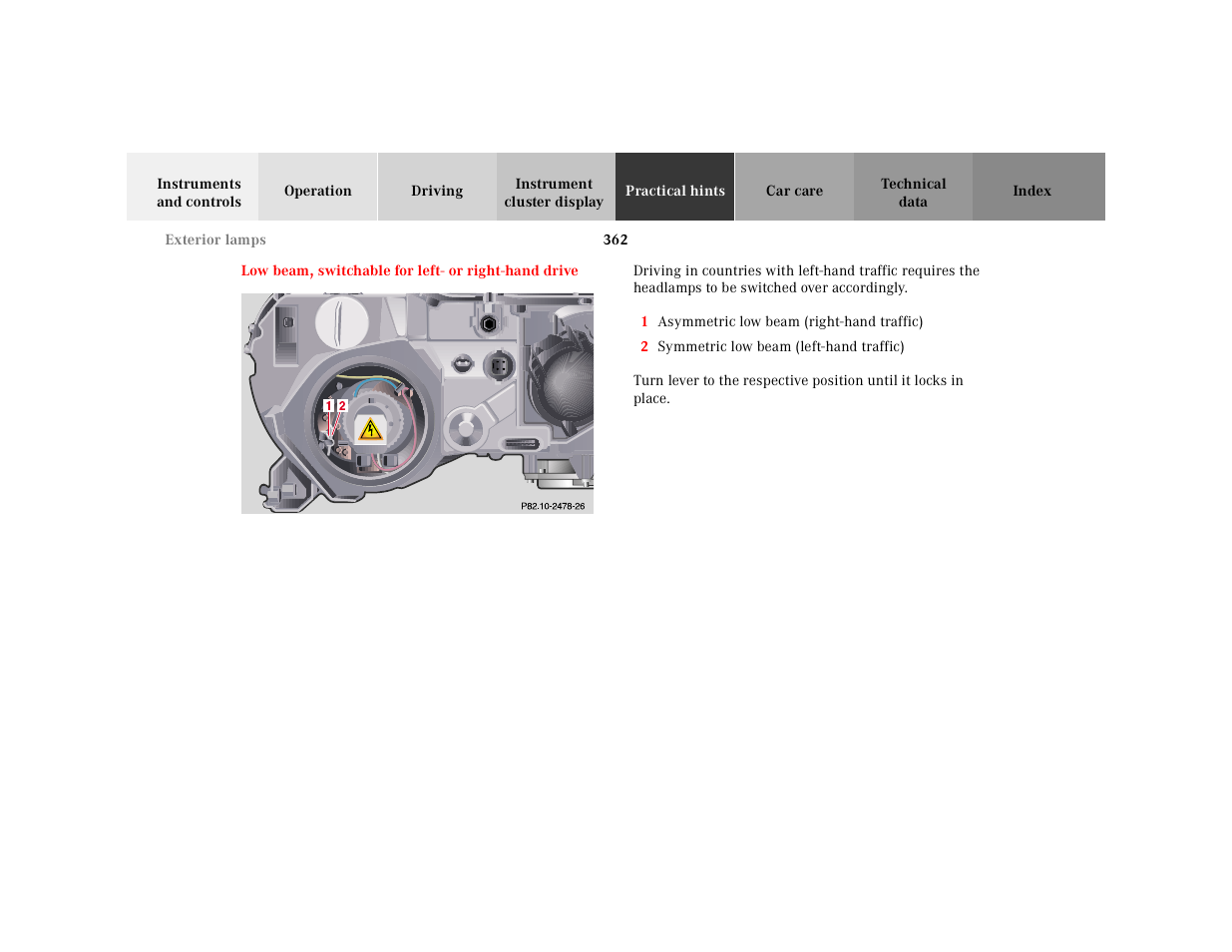 P82.10-2478-26 | Mercedes-Benz 2001 CL 600 User Manual | Page 368 / 424