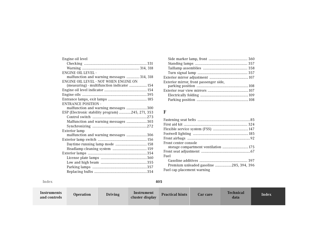 Mercedes-Benz 2001 CL 600 User Manual | Page 411 / 424