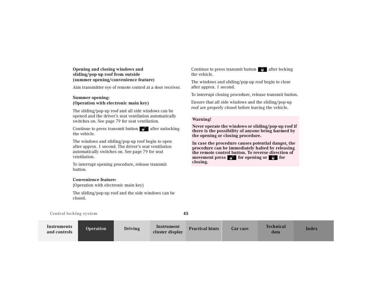 Mercedes-Benz 2001 CL 600 User Manual | Page 48 / 424