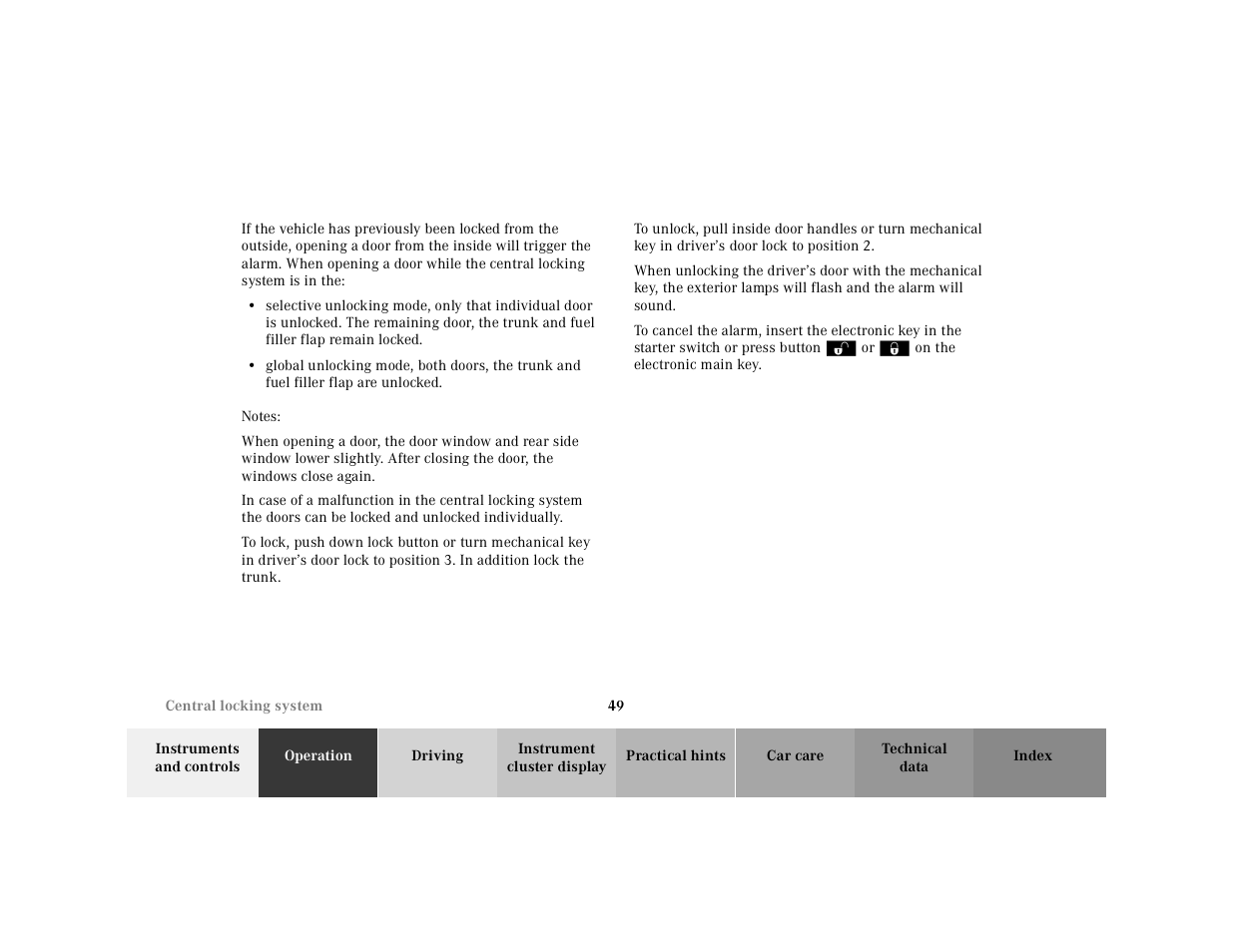 Mercedes-Benz 2001 CL 600 User Manual | Page 52 / 424