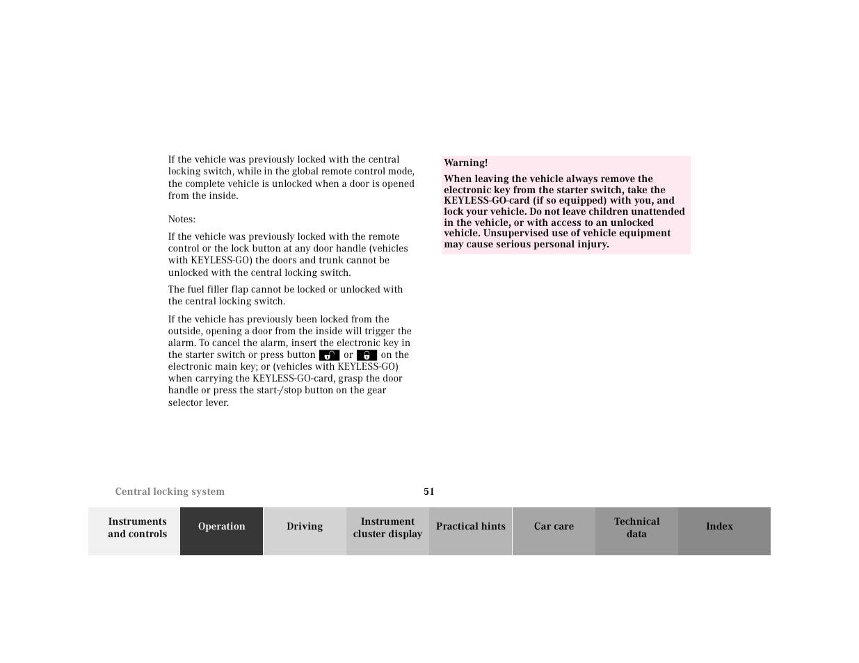 Mercedes-Benz 2001 CL 600 User Manual | Page 54 / 424