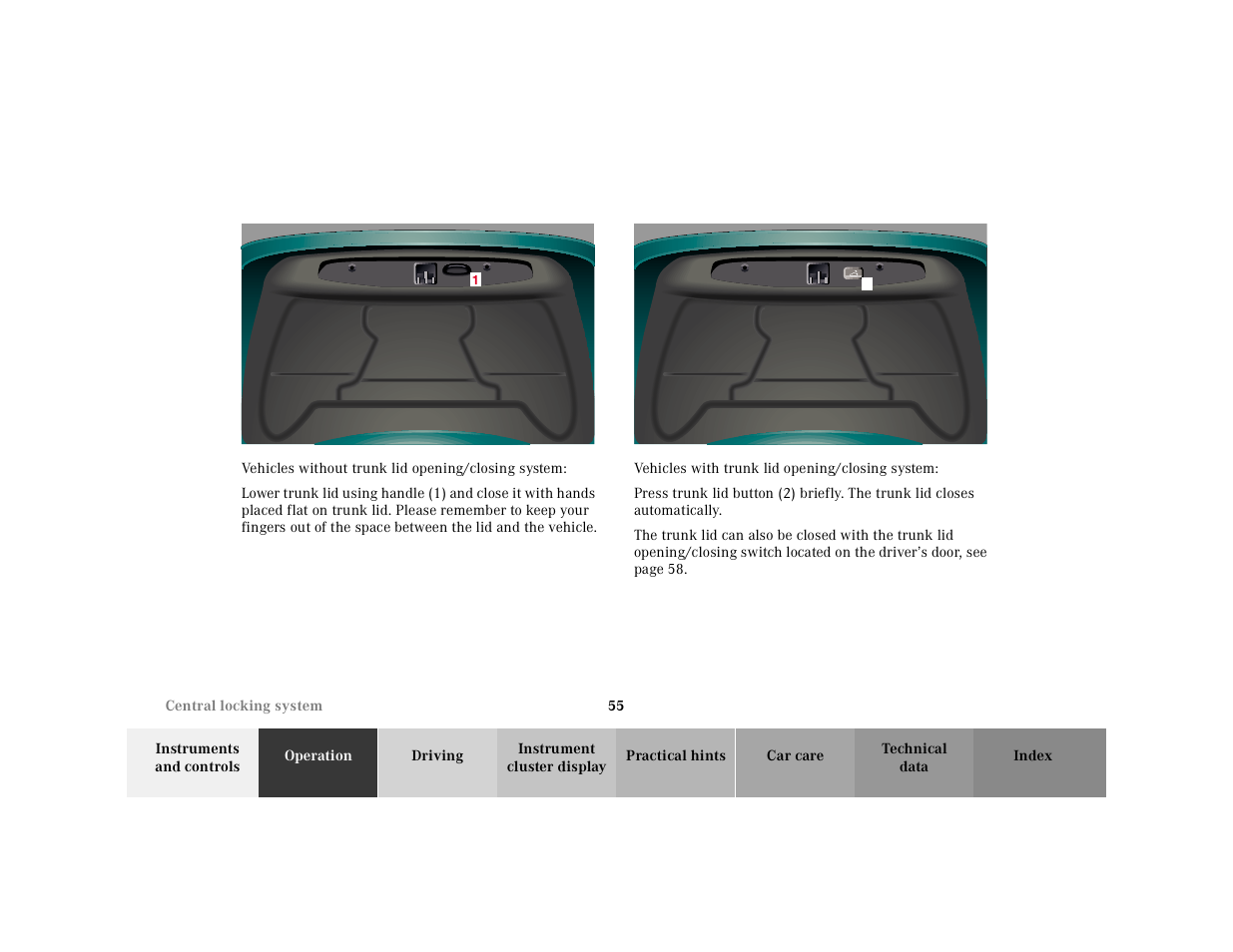 Mercedes-Benz 2001 CL 600 User Manual | Page 58 / 424